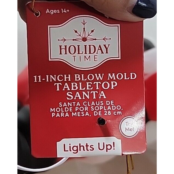 Holiday Time Indoor 11" Christmas Santa Claus Table Top Light Up Blow Mold New - Picture 10 of 12
